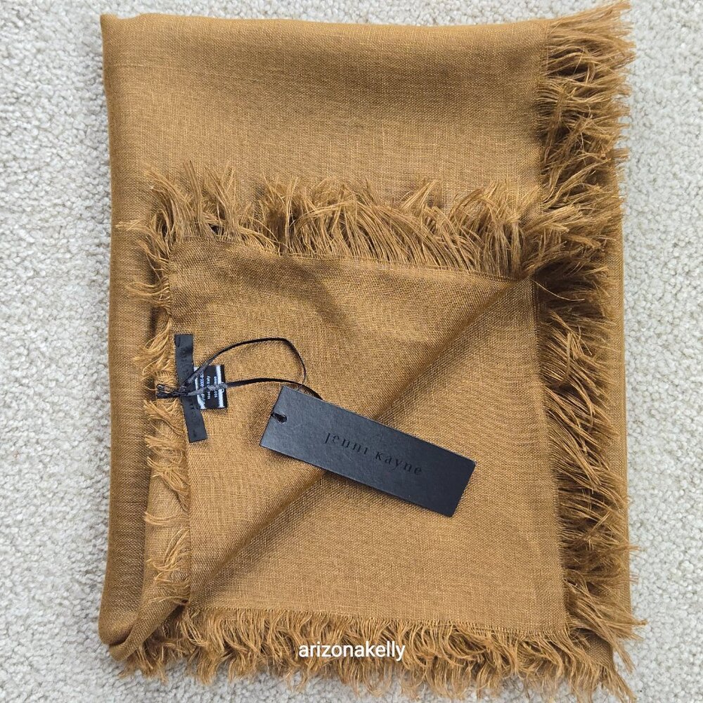 NWT Jenni Kayne Linen Shawl Scarf Copper - Picture 3 of 11